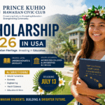 Prince Kuhio Hawaiian Civic Club Scholarship announcement for students in Hawaii USA