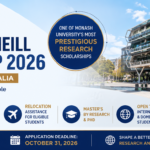 Monash University Sir James McNeill Postgraduate Research Scholarship 2026 in Australia for Master's and PhD students.