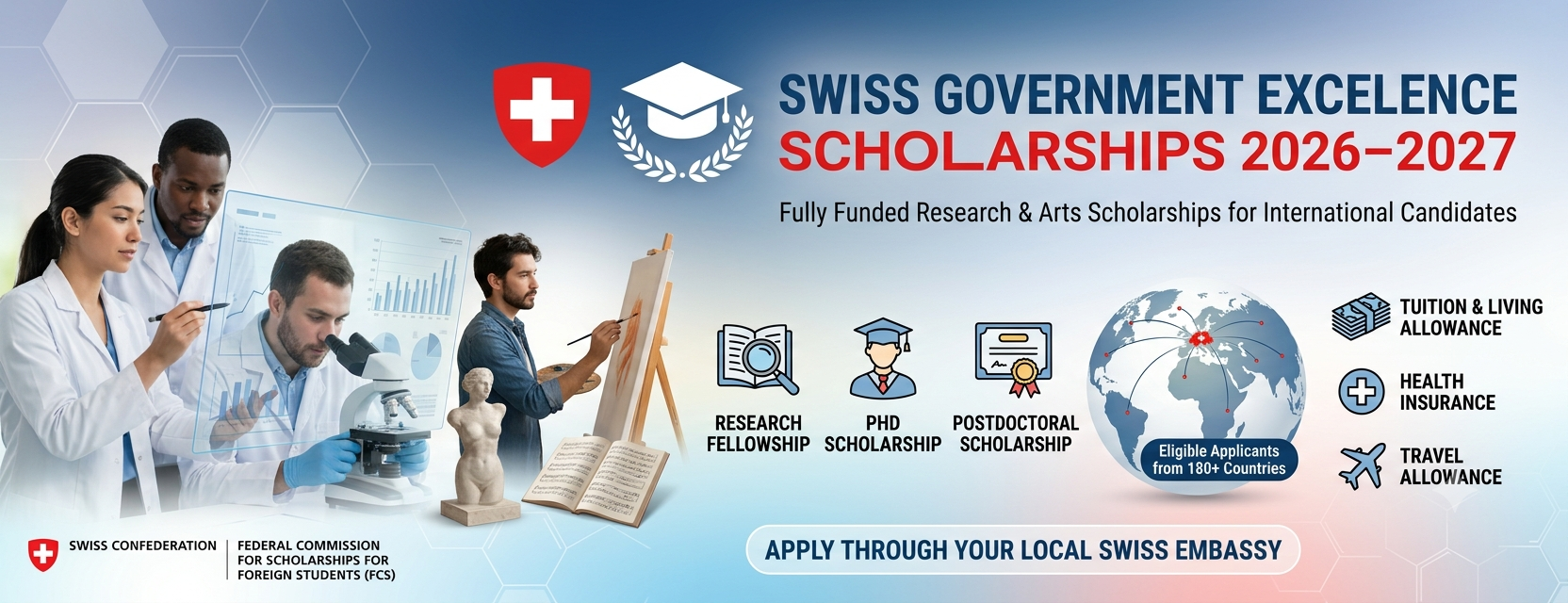 Swiss Government Excellence Scholarships 2026–2027 fully funded scholarships in Switzerland for international students