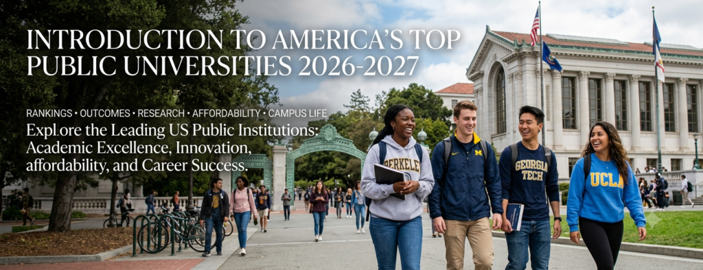 Students walking across the campus of a top public university in the United States during the 2026–2027 academic year.
