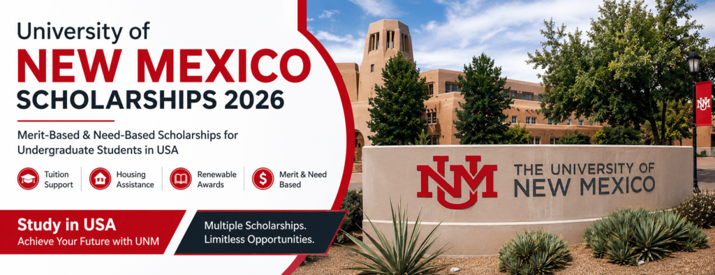 University of New Mexico Scholarships 2026 for undergraduate and international students in the USA
