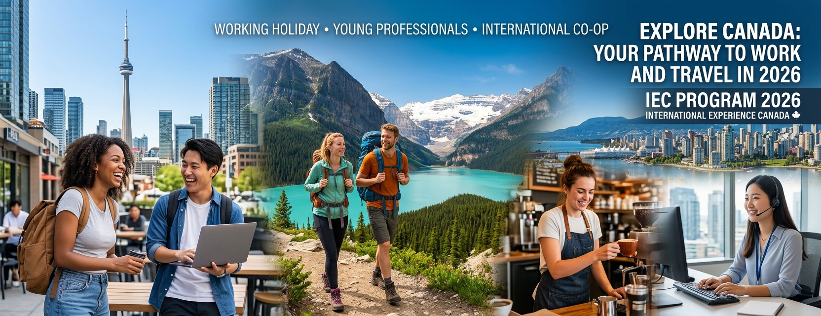 Young international travelers working and exploring Canada through the International Experience Canada (IEC) Program 2026.