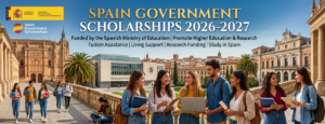Spain Government Scholarships 2026–2027 for students and researchers studying in Spanish universities