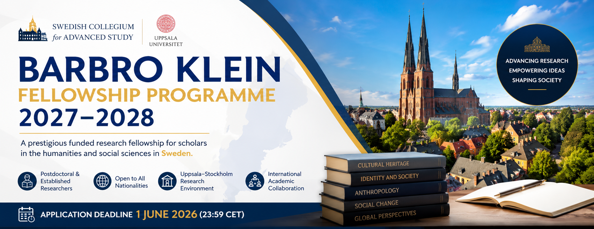 Researchers collaborating at the Swedish Collegium for Advanced Study during the Barbro Klein Fellowship Programme 2027–2028 in Sweden.