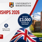 Birmingham Masters Scholarships 2026 at the University of Birmingham offering a £3,000 tuition fee discount for eligible Master's students.