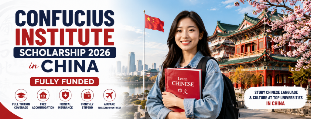 Confucius Institute Scholarship 2026 in China offering fully funded study opportunities for international students to learn Chinese language and culture.