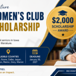 Des Moines Women's Club Literature Scholarship 2027 for Iowa high school seniors in the USA