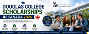 Douglas College International Scholarships 2026 banner for international students studying in Canada