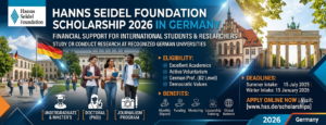 Hanns Seidel Foundation Scholarship 2026 in Germany for international students pursuing undergraduate, master's, and PhD degrees.