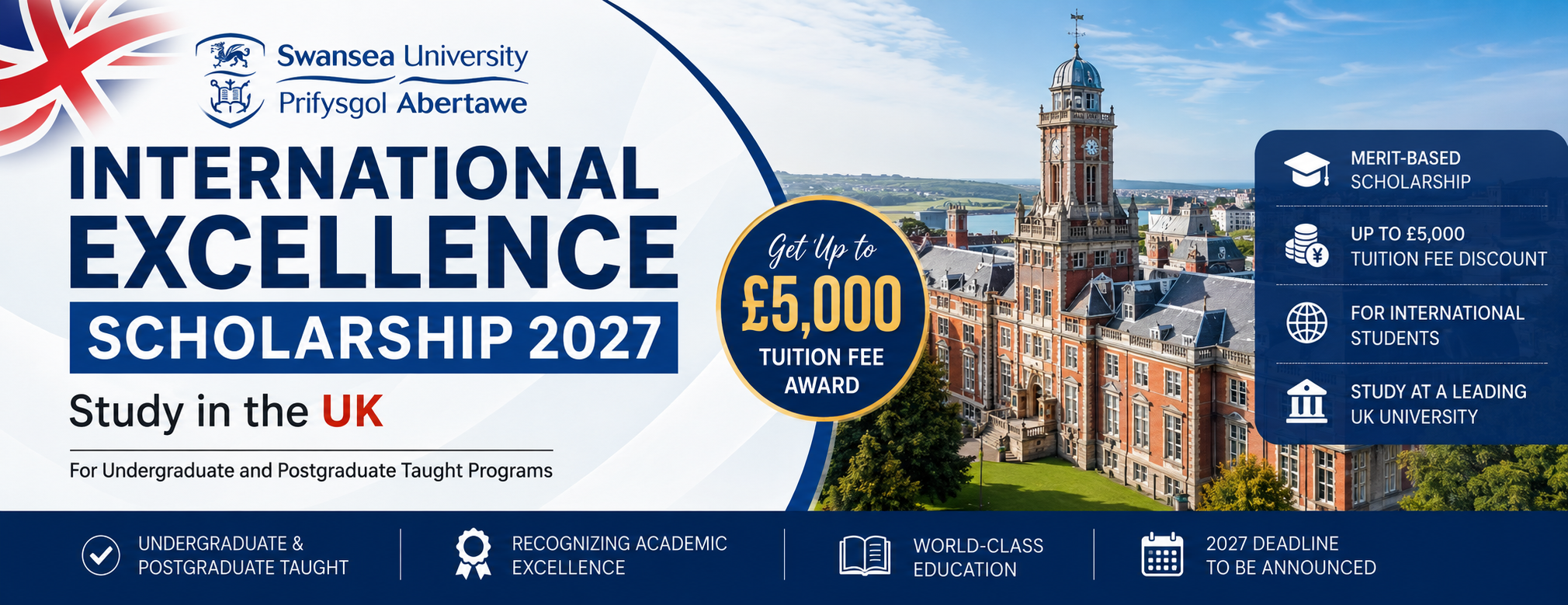 Swansea University Excellence Scholarship 2027 Opens in UK Soon