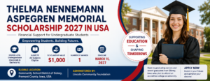 Thelma Nennemann Aspegren Memorial Scholarship 2027 in USA for undergraduate students offering a $1,000 award through the Lincoln Community Foundation.