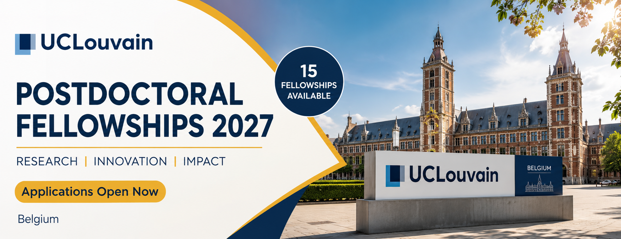 UCLouvain Incoming International Postdoctoral Fellowships 2027 in Belgium for international PhD researchers.