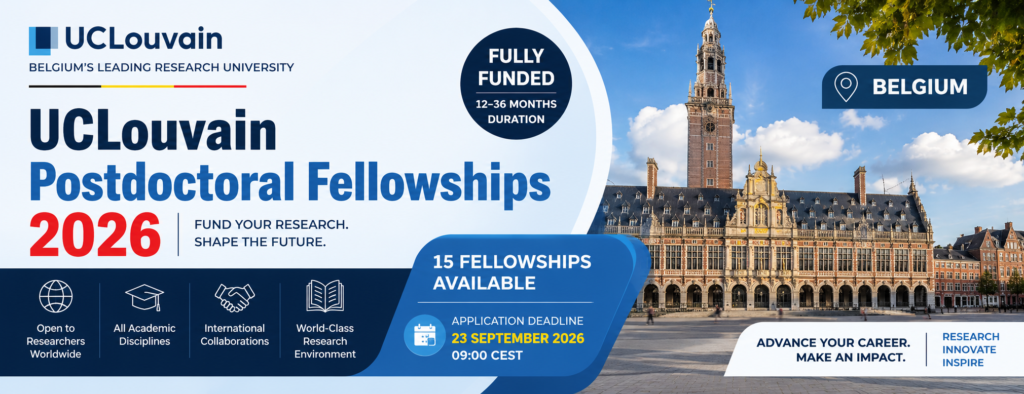 UCLouvain Incoming International Postdoctoral Fellowships 2026 in Belgium for international researchers