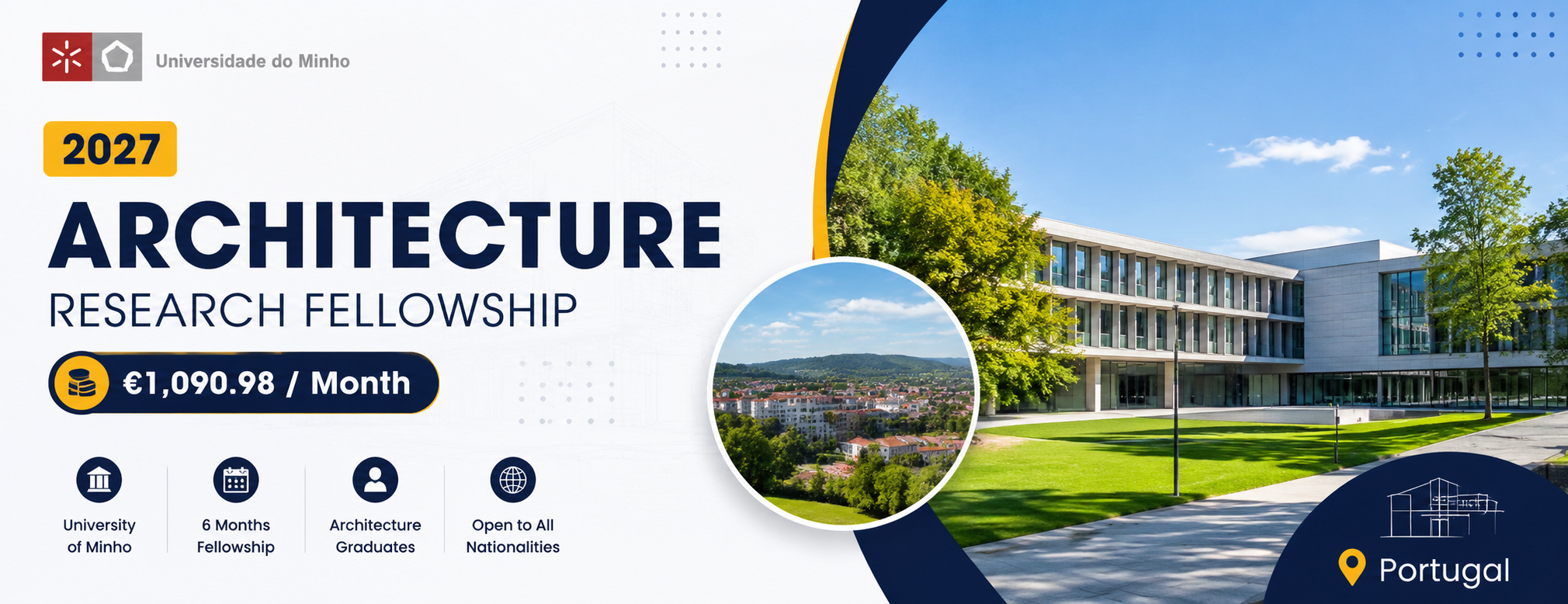University of Minho Architecture Research Fellowship 2027 – €1,090/Month